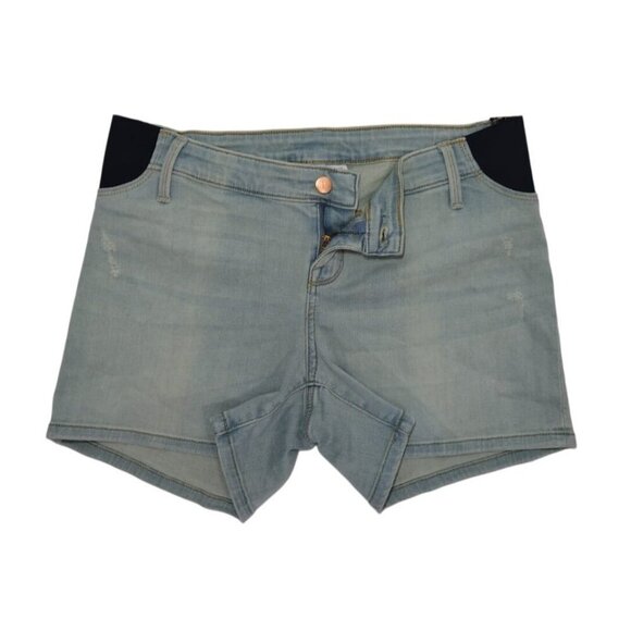 Isabel Women's Maternity Denim Shorts, 2-Pack, with Stretch Side Panels, Size 8 - Picture 4 of 10